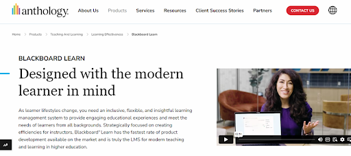 Blackboard learn LMS - Homepage