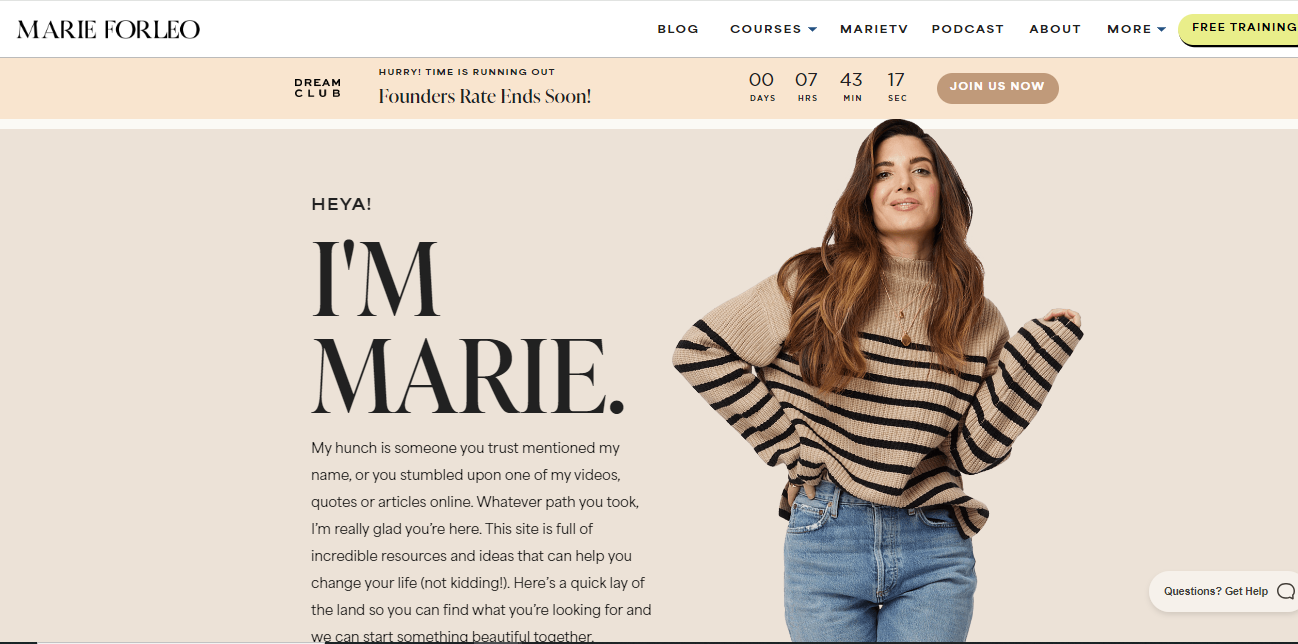 Marie Forleo Official Website