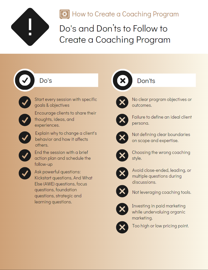Do's and Don’ts to Follow to Create a Coaching Program