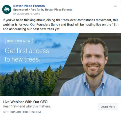 Facebook Webinar Ad