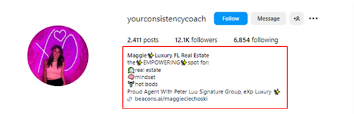 Another example of a niche-specific offering is where Maggie offers luxury real estate coaching.