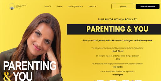 Dr.Shefali Tsabary is a well-known personality in parenting coaching and advocates conscious parenting and mindfulness principles.