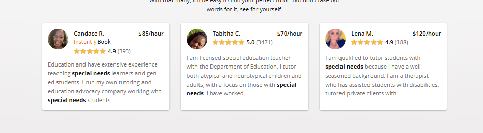 Tutoring platforms like Wyzant have a special needs tutoring category.