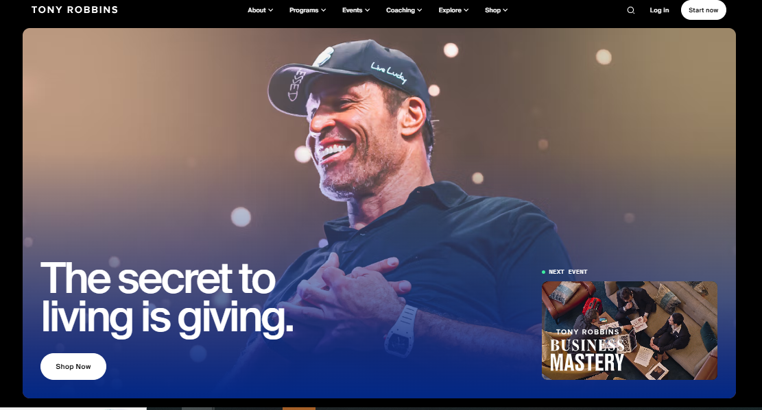 Tony Robbins helps individuals and organizations achieve their maximum personal and professional potential.