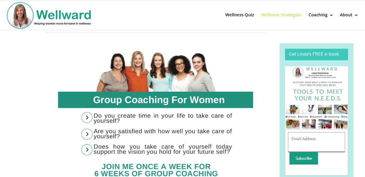 Wellward Coaching Program is a 6-week program that guides women to create their personalized self-care plan