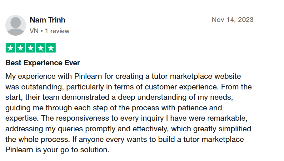Pinlearn Testimonial