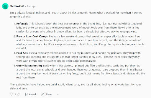 Reddit Discussions on Winning Clients as Basketball Trainers