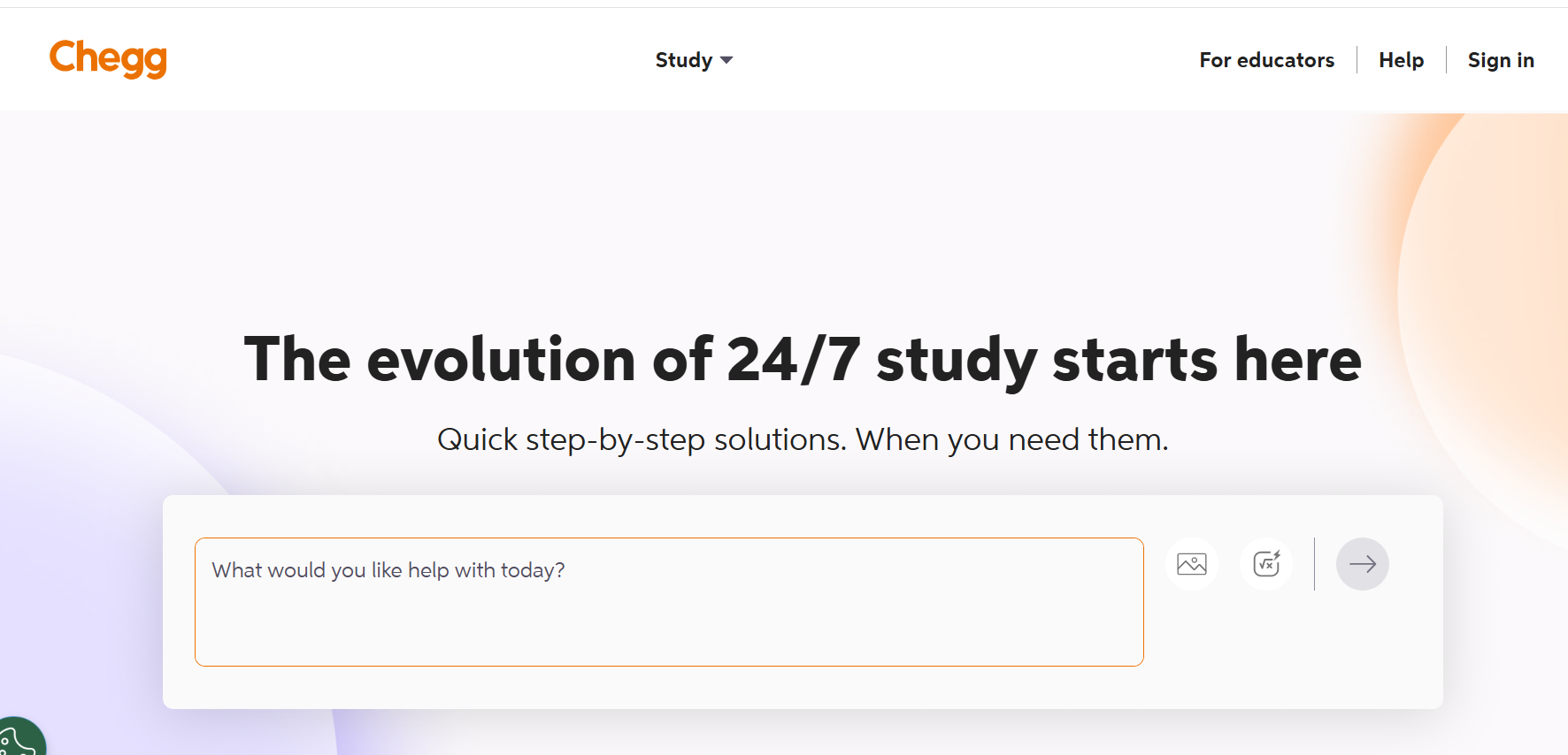 Chegg’s simple and intuitive navigation flow
