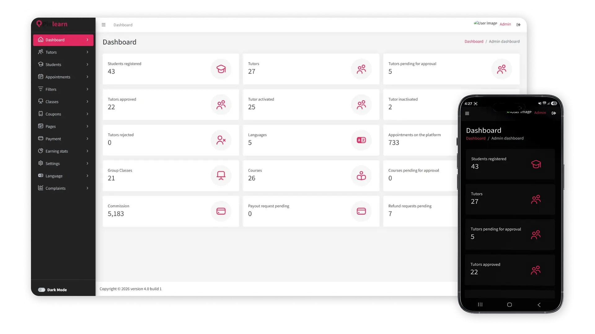 Udemy clone instructor dashboard for managing courses and students