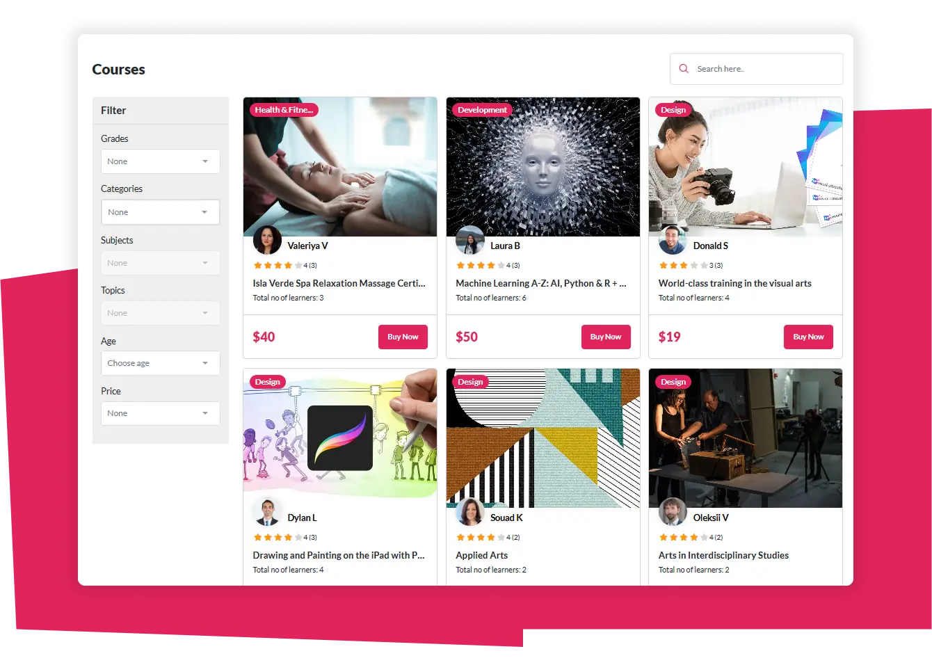 Pinlearn Udemy clone script for online course platform
