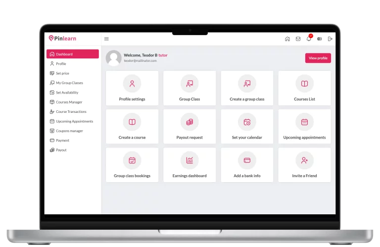 Learning dashboard of a learning management system