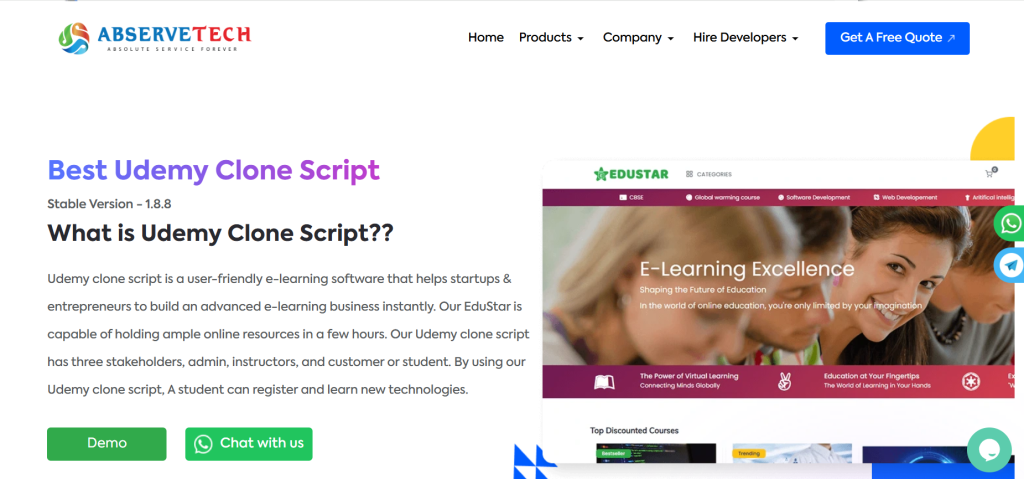 Abservetech (Edustar) best clone script