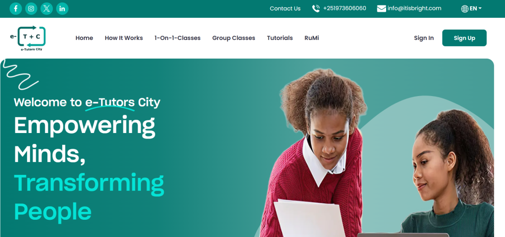 E-TutorCity online learning platform built with Pinlearn