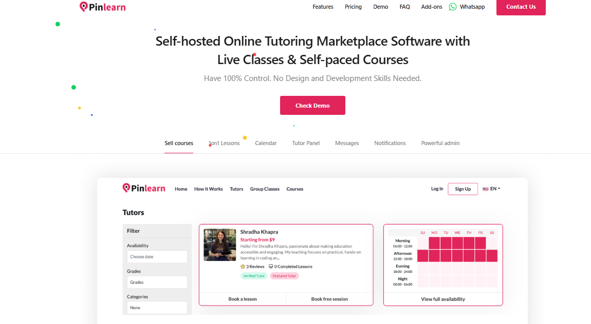 Pinlearn best clone script platform homepage