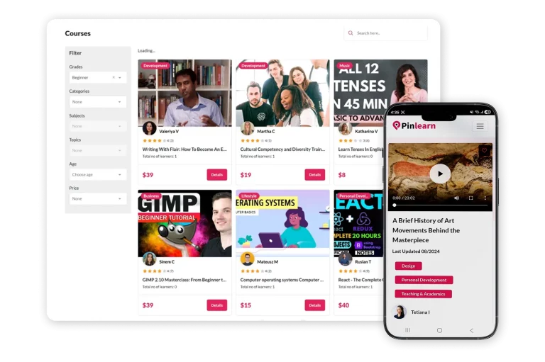 Student Dashboard of Unacademy Clone App