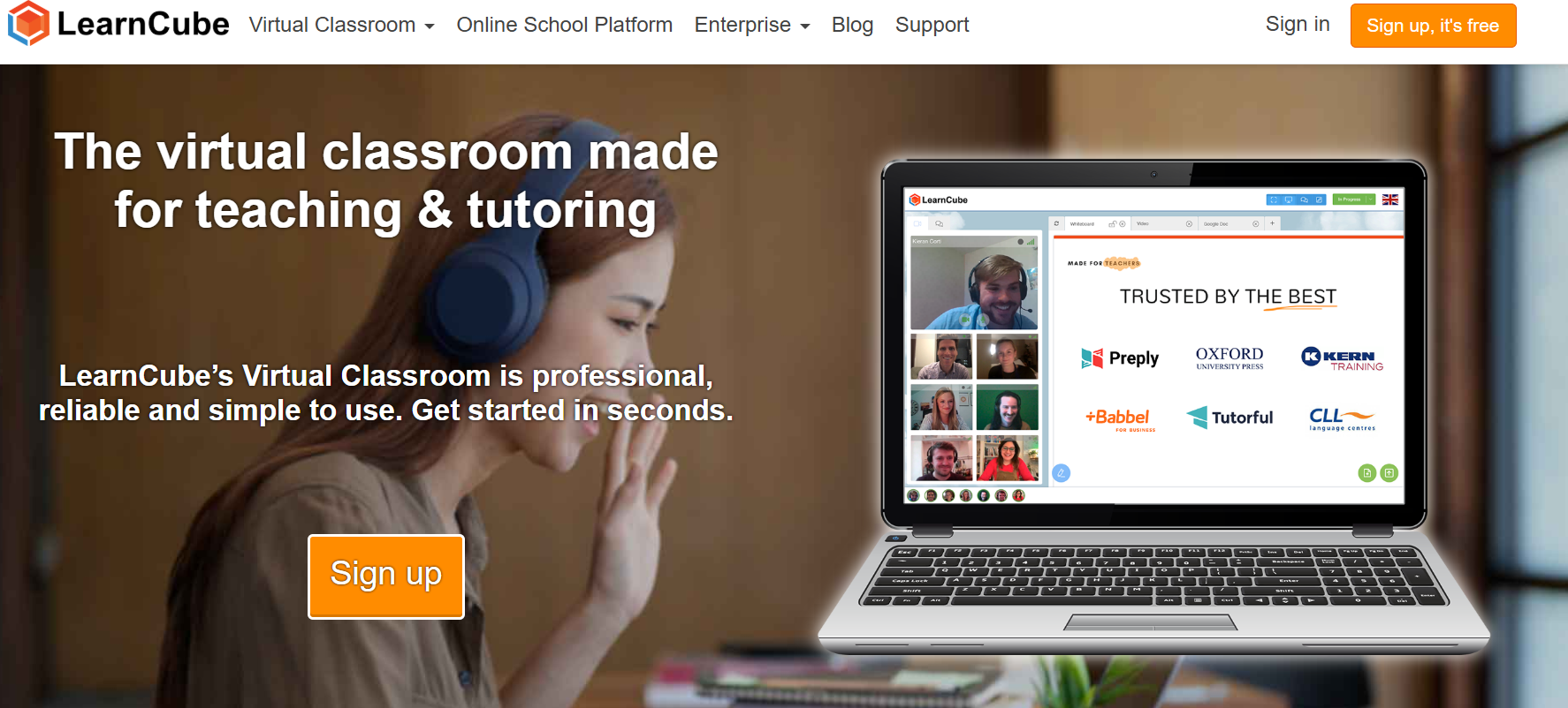 LearnCube virtual classroom software for online tutoring and live teaching