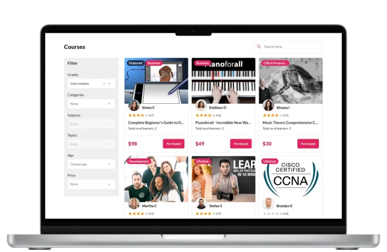 Preply clone learner dashboard