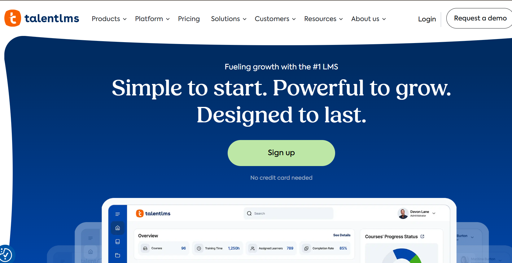 TalentLMS learning management system for employee and online training