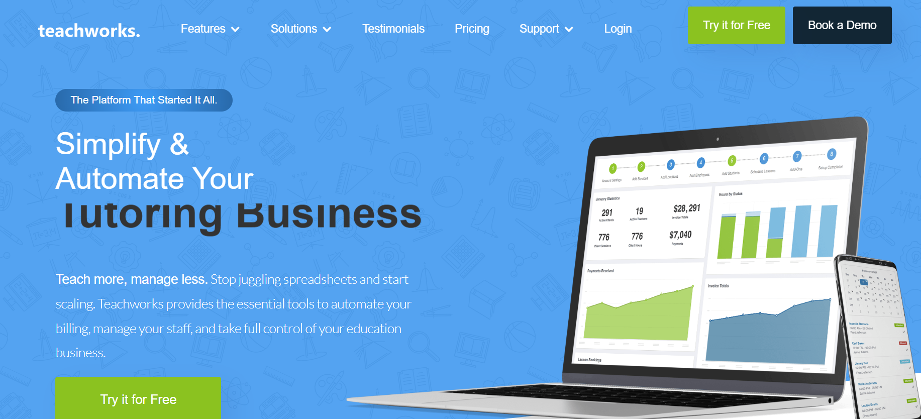 Teachworks tutoring business management software