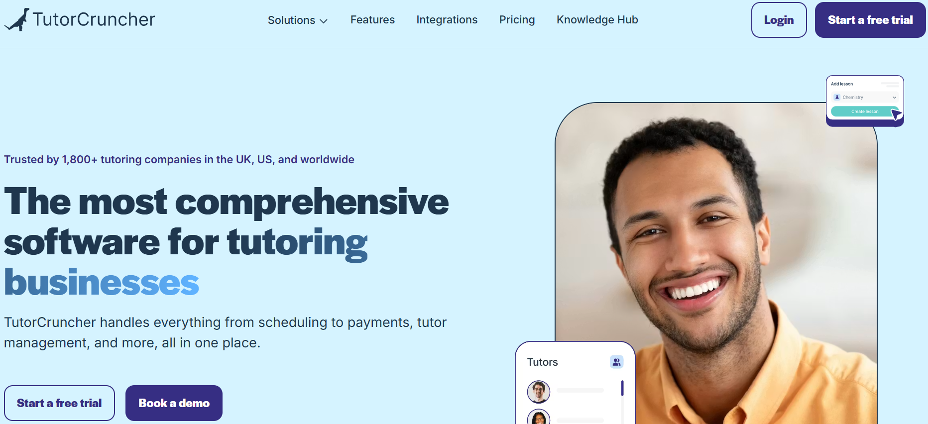 TutorCruncher tutoring business software with scheduling and payments