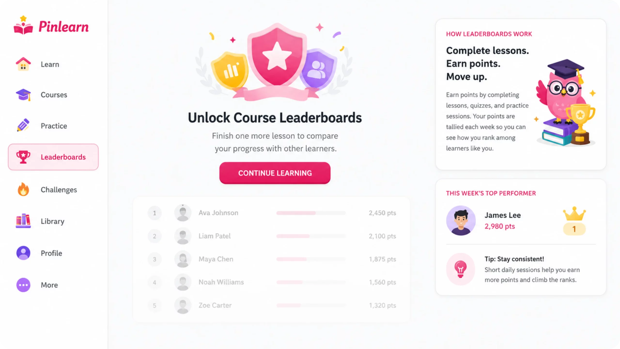 Duolingo Learner Dashboard by Pinlearn
